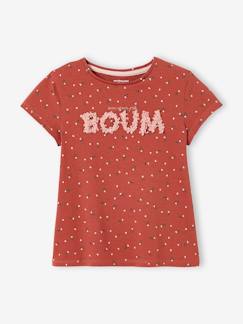 Meisje-T-shirt, souspull-T-shirt-Meisjesshirt met bloemenmotief en gezichtje