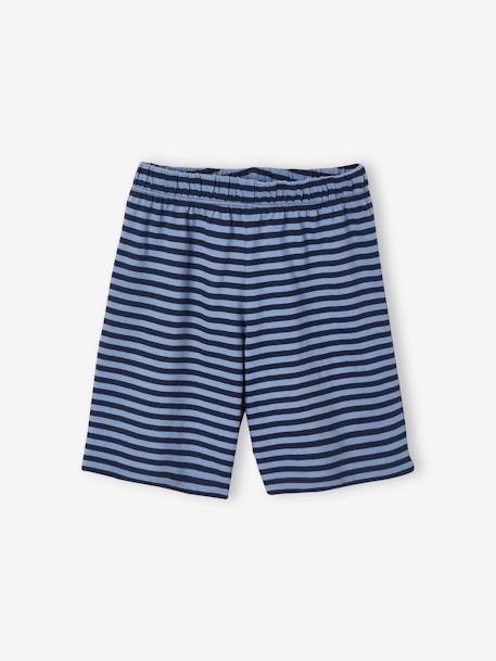 Lot de 2 pyjashorts garçon baleines BASICS Lot moutarde et bleu - vertbaudet enfant 