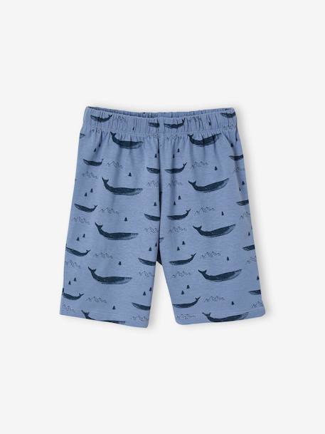 Lot de 2 pyjashorts garçon baleines BASICS Lot moutarde et bleu - vertbaudet enfant 