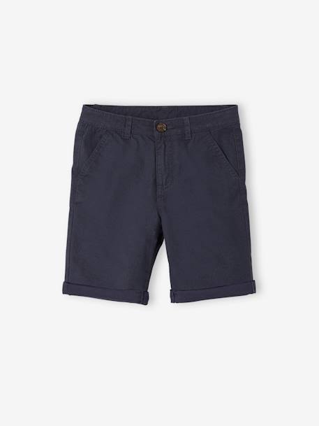Chino bermuda voor jongens beige+BLAUW+grijsblauw+groen+rood+zandbeige - vertbaudet enfant 