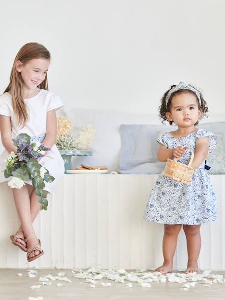 Feestelijke babyjurk met bloemen wit met print - vertbaudet enfant 