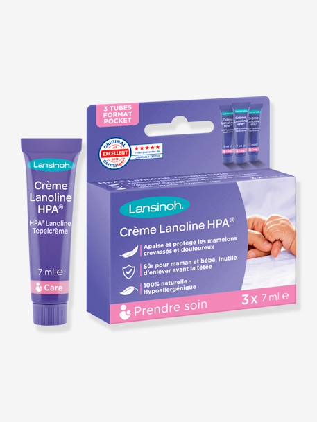 Crème d'allaitement HPA Lanoline , 3 tubes de 7 ml blanc - vertbaudet enfant 