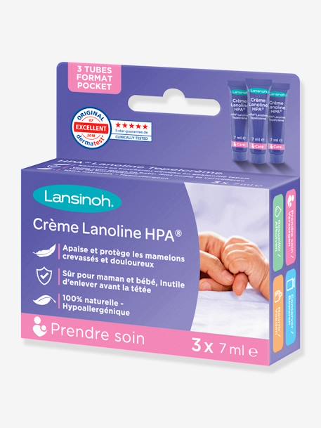 Crème d'allaitement HPA Lanoline , 3 tubes de 7 ml blanc - vertbaudet enfant 