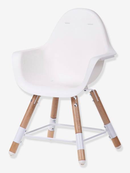 Chaise haute Evolu 2 CHILDHOME + coussin néoprène blanc+gris - vertbaudet enfant 