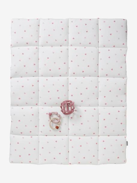 Tapis fond de parc imprimé coeurs+rose/fleurs - vertbaudet enfant 
