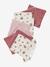 Set van 10 washandjes beige, bedrukt+plantenprint/blauw/groen+set roze - vertbaudet enfant 