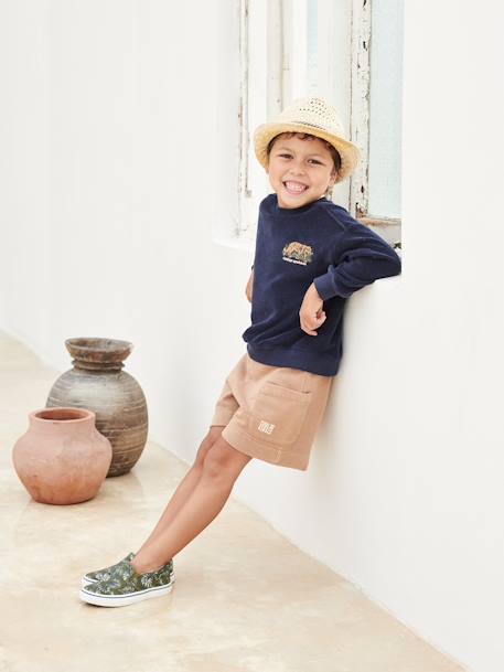 Baskets slip-on garçon kaki imprimé tropical - vertbaudet enfant 