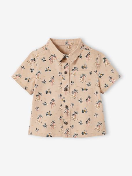 Babyset blouse en short licht taupe bedrukt - vertbaudet enfant 