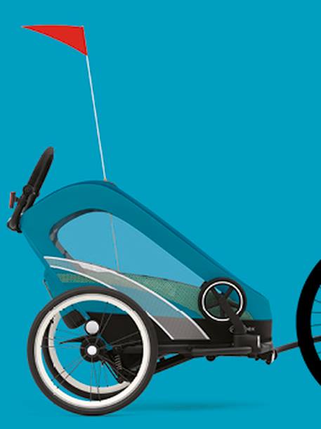 Poussette Zeno bike One Box CYBEX noir+turquoise - vertbaudet enfant 