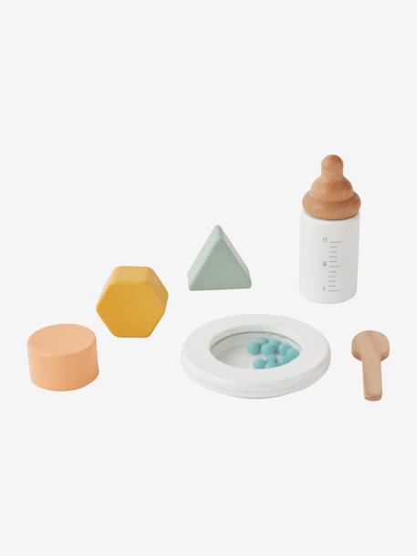 Chariot de marche poussette en bois FSC® rose+vert - vertbaudet enfant 