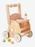 Chariot de marche poussette en bois FSC® rose+vert - vertbaudet enfant 