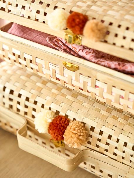 Lot de 2 valisettes en bambou beige - vertbaudet enfant 