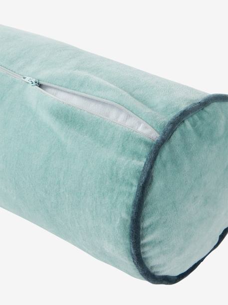 Coussin traversin en velours déhoussable bleu+rose - vertbaudet enfant 