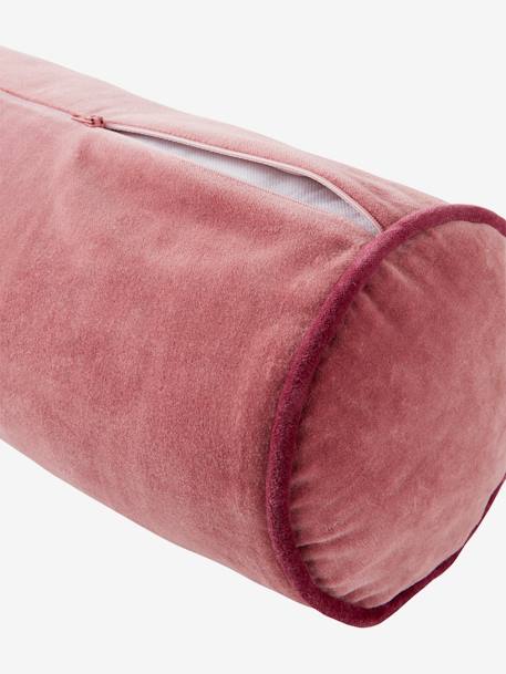 Coussin traversin en velours déhoussable bleu+rose - vertbaudet enfant 