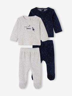 Bébé-Pyjama, surpyjama-Lot de 2 pyjamas bébé garçon velours motifs planètes phosphorescents