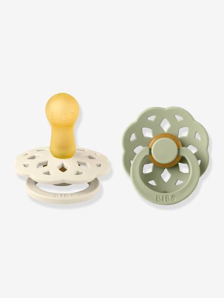 Lot de 2 sucettes-tétines Bohème, taille 2 de 6 à 18 mois beige+bleu+pêche - vertbaudet enfant 