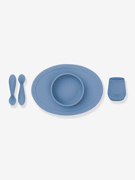 Coffret-repas 4 pièces EZPZ First food set en silicone bleu+ROSE - vertbaudet enfant 