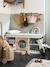 Meuble 2 en 1 rangement + banquette Hublot BLANC/BOIS - vertbaudet enfant 