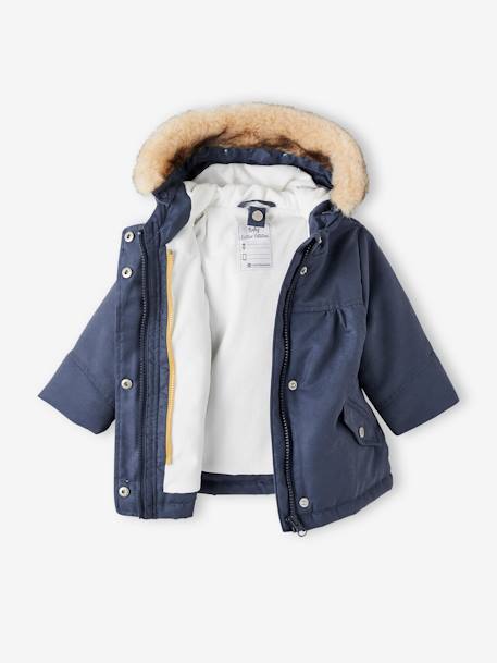 3-in-1 parka baby meisje marineblauw - vertbaudet enfant 