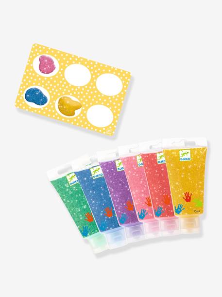 6 tubes vingerverf met glitter - DJECO geel - vertbaudet enfant 