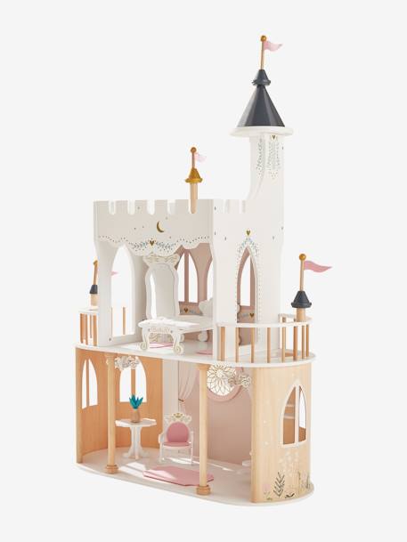 Château de princesse pour poupées mannequins en bois FSC® blanc - vertbaudet enfant 