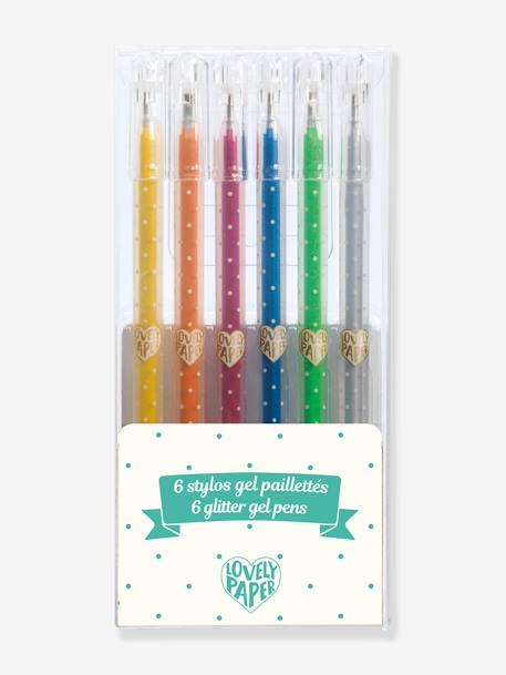 6 pennen met glittergel - DJECO rozen - vertbaudet enfant 