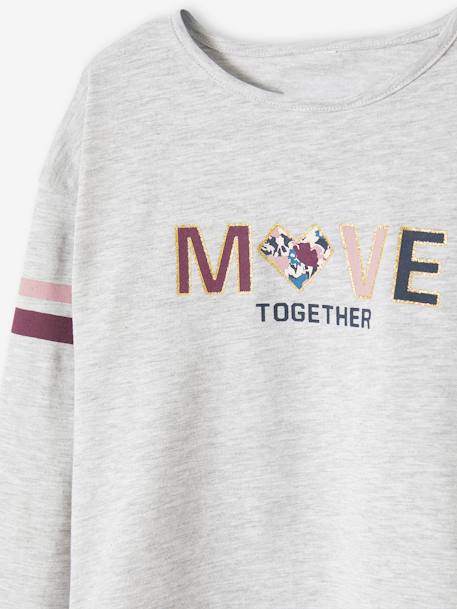 Tee-shirt de sport 'Move together' fille gris clair chine - vertbaudet enfant 