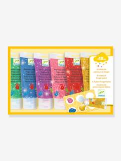 Speelgoed-Creatieve activiteiten-Tekenen en schilderen-6 tubes vingerverf met glitter - DJECO