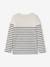 Tee-shirt marinière garçon détail flocage velours encre rayé+ivoire rayé+kaki - vertbaudet enfant 