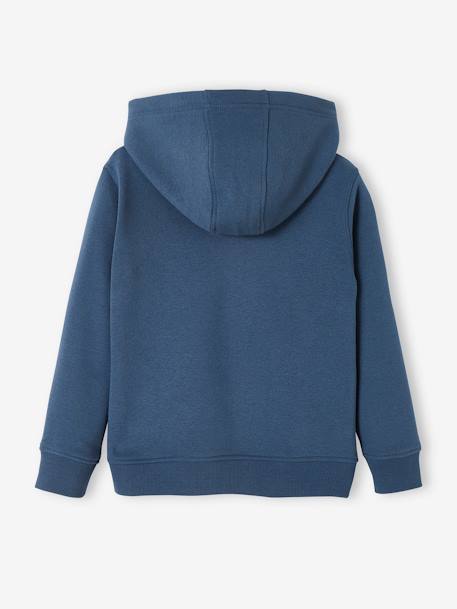Sweater met rits, capuchon en skatemotief voor jongens CHINE ZWART+donker leisteenblauw+gemêleerd wit+grijsblauw - vertbaudet enfant 