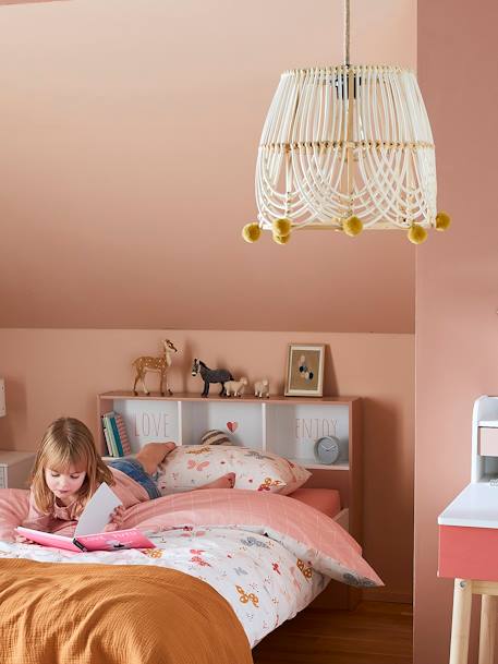 Abat-jour pour suspension pompons en rotin MARRON - vertbaudet enfant 