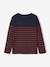 Tee-shirt marinière garçon détail flocage velours encre rayé+ivoire rayé+kaki - vertbaudet enfant 