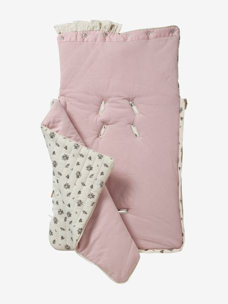 Engelennest KLEINE DINO van hydrofiel doek beige, bedrukt+grijsblauw+ijsblauw+print grenier+vanille+wit - vertbaudet enfant 