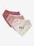 Lot 3 bavoirs bandanas en gaze de coton / éponge noisette+rose grenier - vertbaudet enfant 