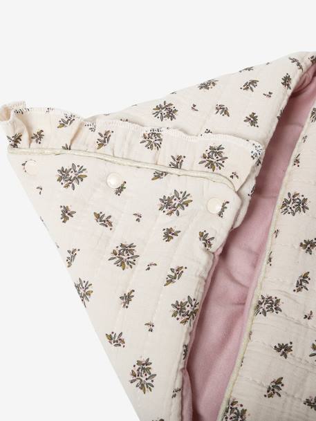 Nid d'ange enveloppant en coton beige imprimé+bleu glacier+imprimé grenier - vertbaudet enfant 