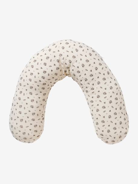 Housse pour coussin d'allaitement beige imprimé+imprimé fleuri+rose imprimé - vertbaudet enfant 