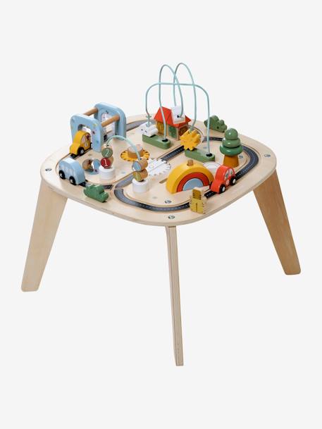 Table d'activités circuit de voitures en bois FSC® beige - vertbaudet enfant 
