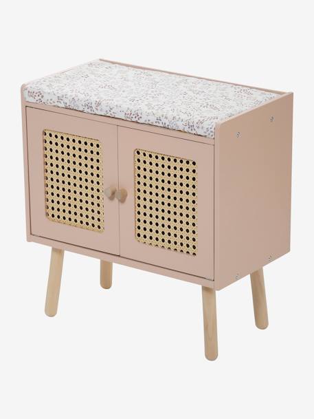 Luiertafel met riet en FSC¨-hout POƒSIE roze - vertbaudet enfant 
