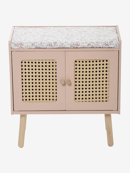 Luiertafel met riet en FSC¨-hout POƒSIE roze - vertbaudet enfant 
