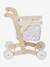 Chariot de courses en tissu et bois FSC® BEIGE MOYEN UNI AVEC DECOR - vertbaudet enfant 