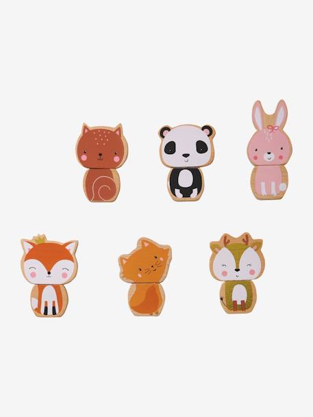 Animaux magnétiques à assembler en bois FSC® rose - vertbaudet enfant 