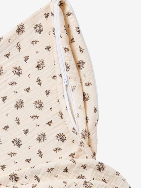 Housse pour coussin d'allaitement beige imprimé+imprimé fleuri+rose imprimé - vertbaudet enfant 