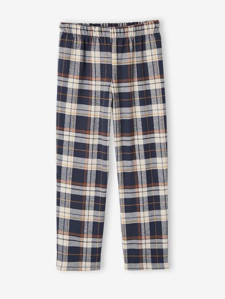 Flanellen beverpyjama jongens met broek DONKERBLAUW - vertbaudet enfant 