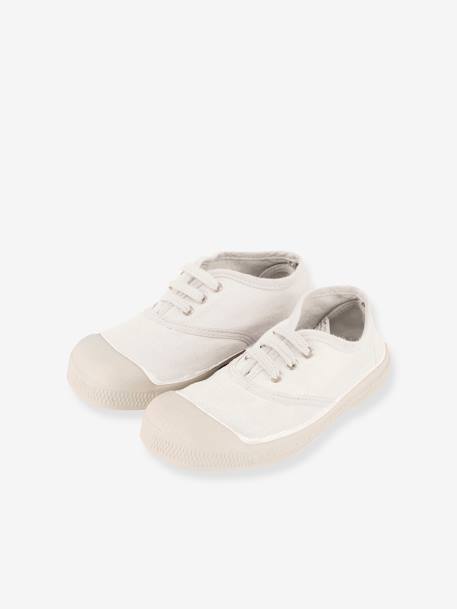 Katoenen tennisschoenen voor kinderen met vetersluiting BENSIMON® kaki+marineblauw+wit - vertbaudet enfant 