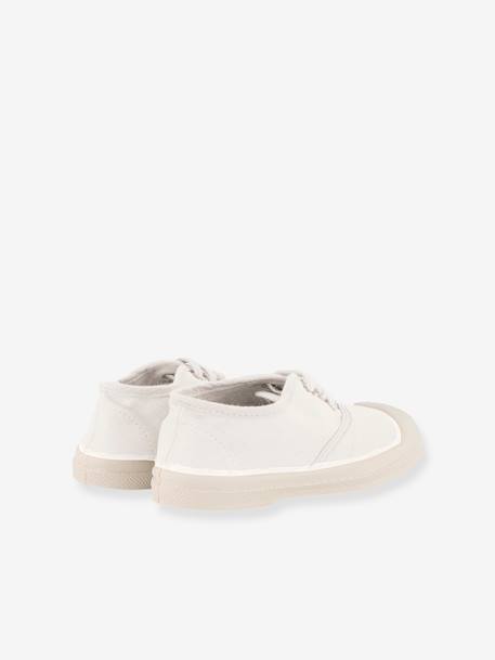 Tennis à lacets coton enfant blanc+kaki+marine - vertbaudet enfant 