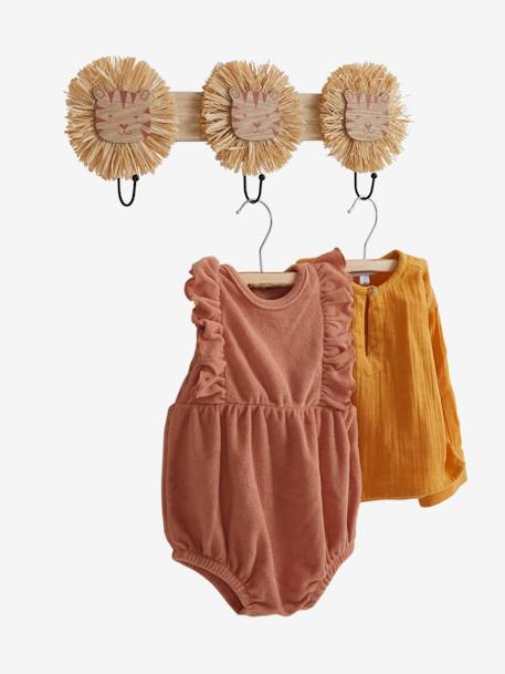 Patère lions en raphia bois/raphia - vertbaudet enfant 