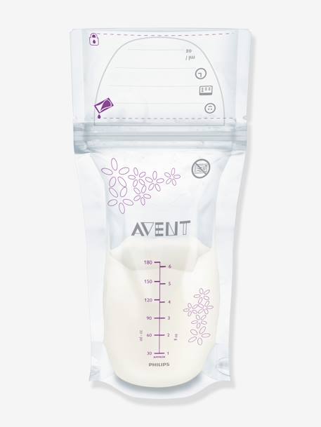 Lot de 25 sachets de conservation pour lait maternel Philips AVENT TRANSPARENT - vertbaudet enfant 