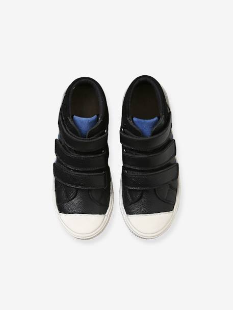 Baskets montantes cuir garçon noir - vertbaudet enfant 