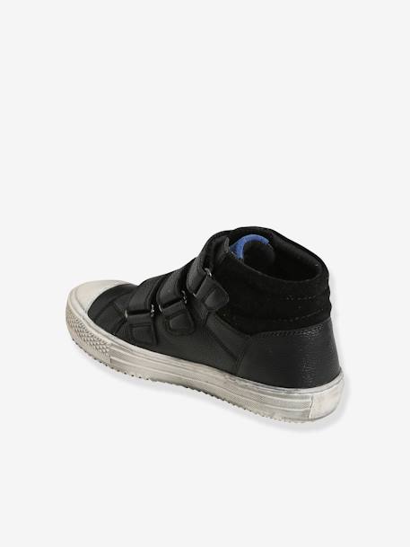 Baskets montantes cuir garçon noir - vertbaudet enfant 