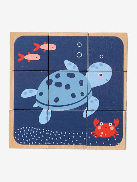 Puzzle cubes animaux en bois FSC® beige - vertbaudet enfant 